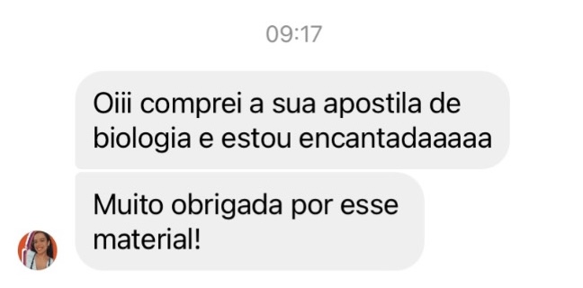 Foto de um feedback positivo tirado de uma rede social