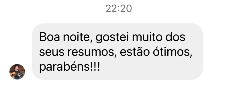 Foto de um feedback positivo tirado de uma rede social