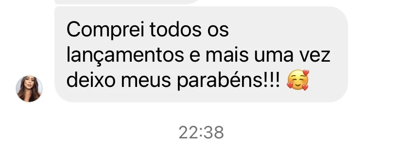 Foto de um feedback positivo tirado de uma rede social