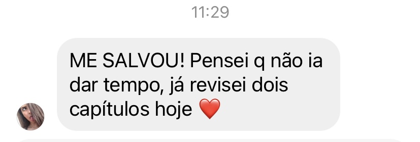Foto de um feedback positivo tirado de uma rede social