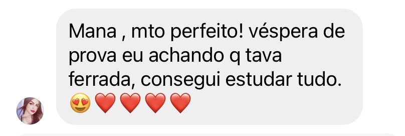 Foto de um feedback positivo tirado de uma rede social