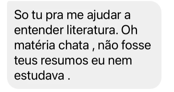 Foto de um feedback positivo tirado de uma rede social