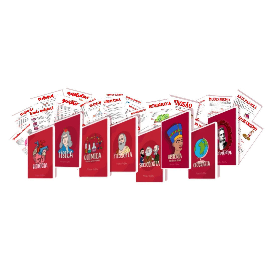 As fotos com o nome de cada metéria disponível no combo.