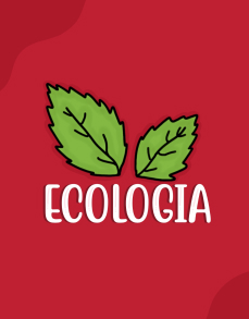 Capa do resumo de ecologia. Possui o desenho de folhas verdes.